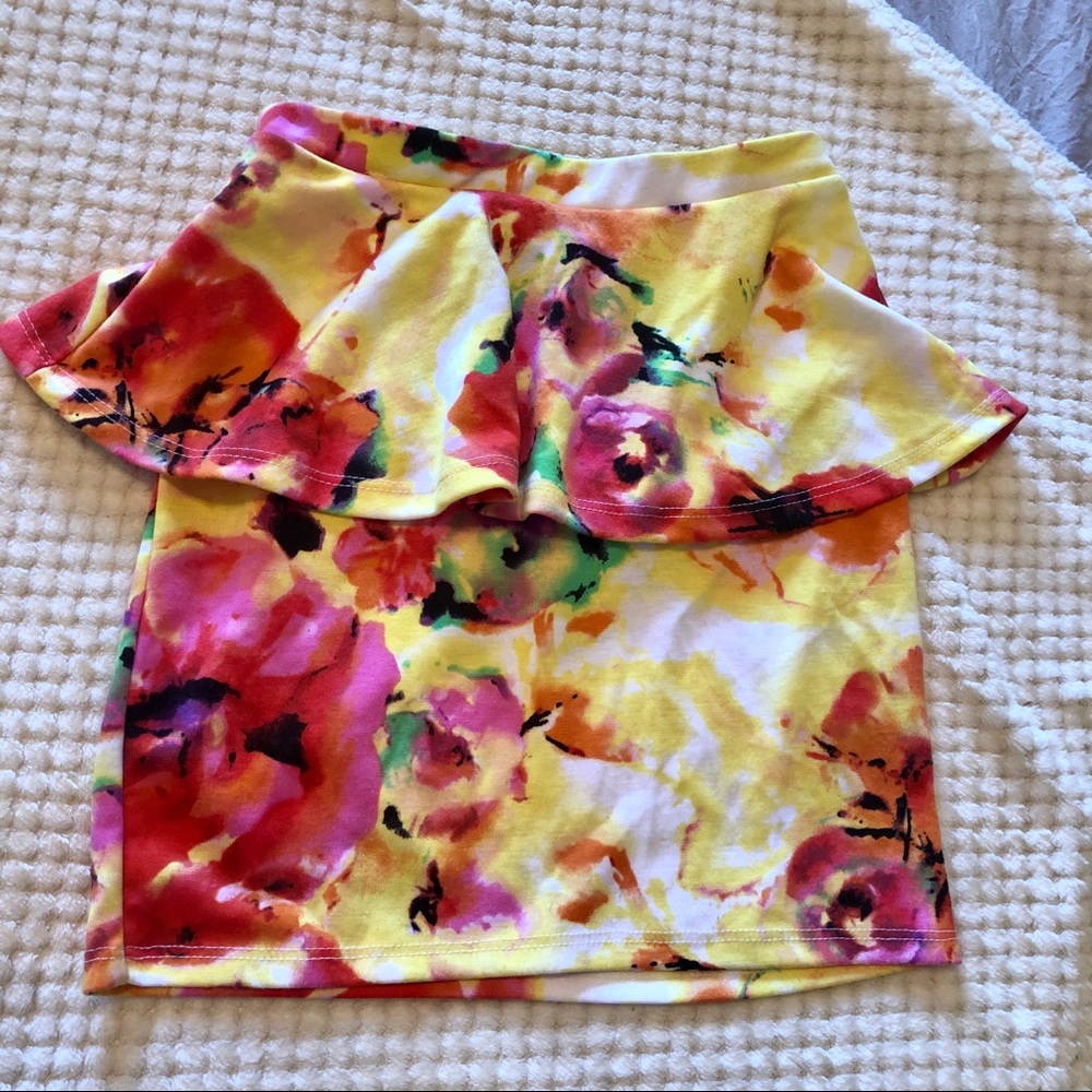 3/25 papaya peplum skirt